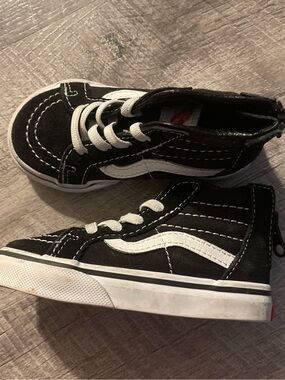 Vans Kids Black and White High-Top Sneakers
